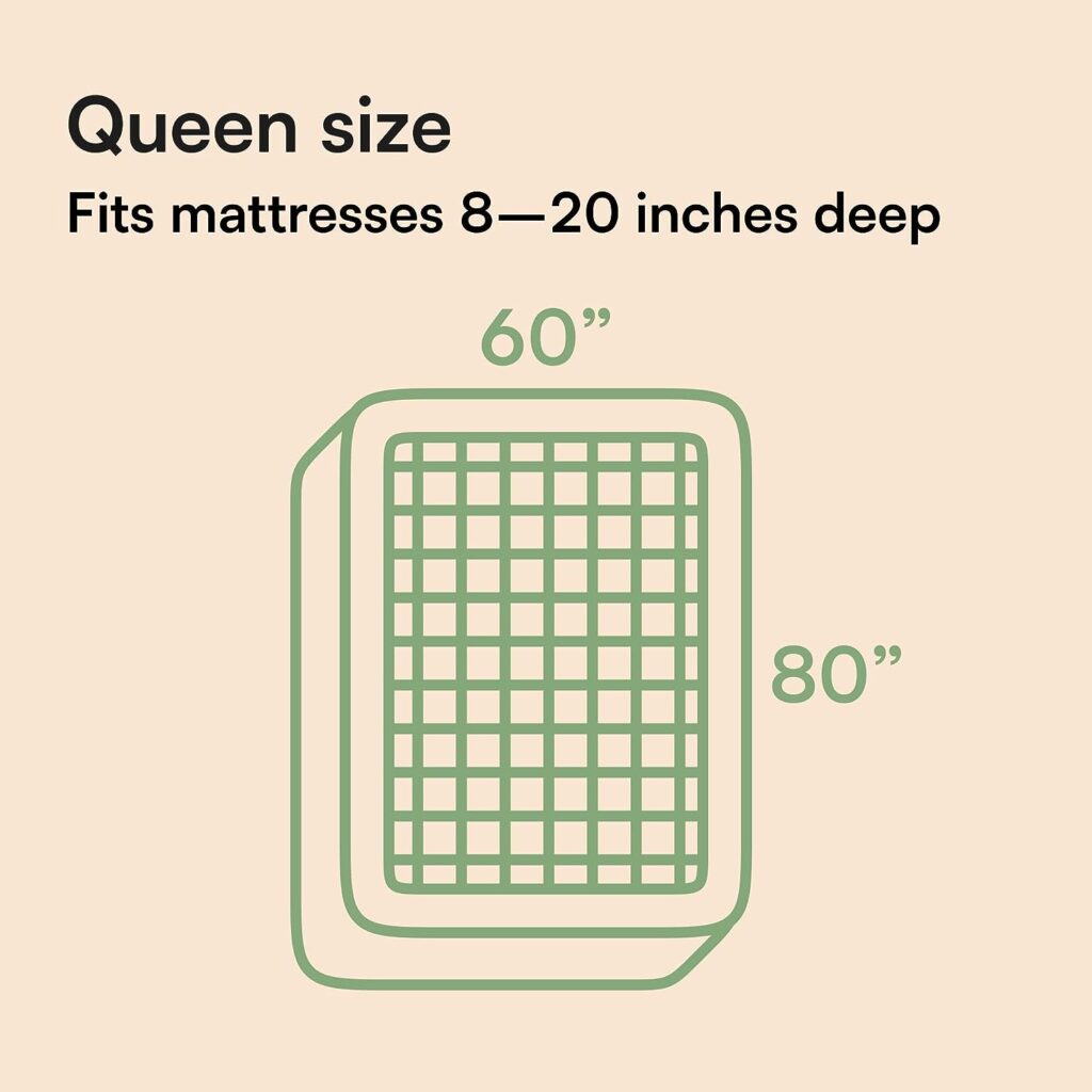 Bamboo Queen Mattress Topper with 1 Pillow Protector - Thick Cooling Breathable Pillow Top Mattress Pad for Back Pain Relief - Deep Pocket Topper Fits 8-20 Inches Mattress (Bamboo, Queen 60x80 Inches)