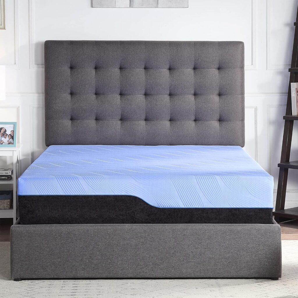 Bridgevine Home 12 Queen Hybrid Mattress with Talalay Latex - Plush Mattress Firmness - Blue Ice Yarn Cool to Touch Copper Infused Memory Foam Technology and Pocketed Coils for Sleep Support