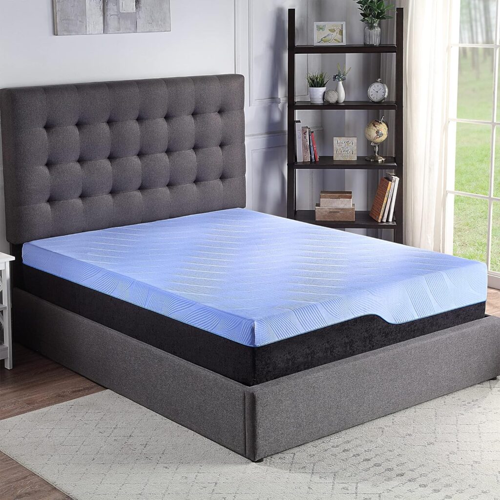 Bridgevine Home 12 Queen Hybrid Mattress with Talalay Latex - Plush Mattress Firmness - Blue Ice Yarn Cool to Touch Copper Infused Memory Foam Technology and Pocketed Coils for Sleep Support