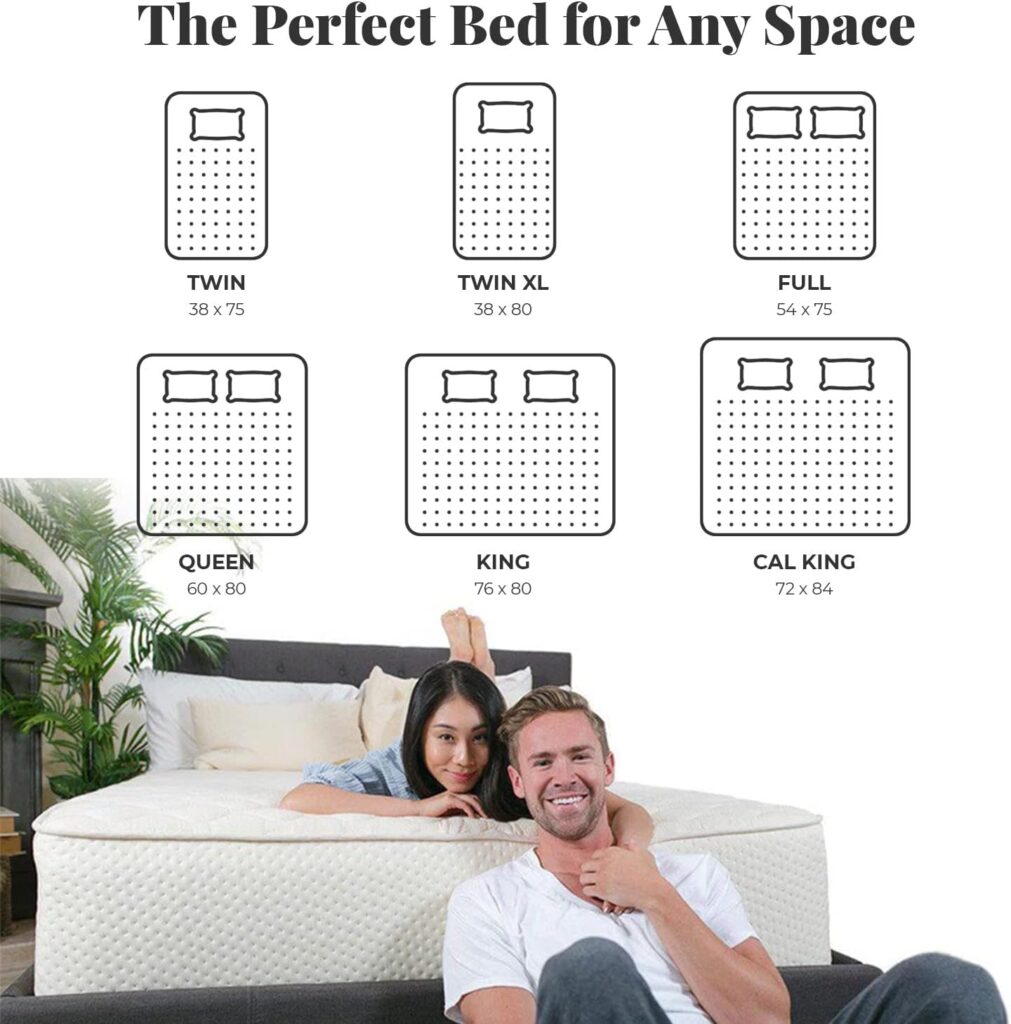 Latex for Less 2-Sided Natural Latex Mattress 9|100% Natural Latex, Organic Cotton and Pure, Natural Wool| Handcrafted in The USA| GOTS Certified Organic Cotton| 100% Natural Wool | King