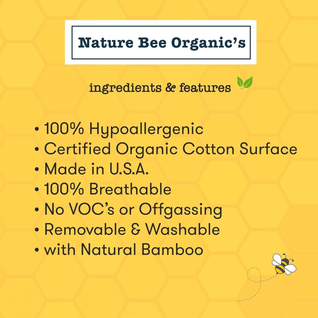 Nature Bee Organics Breathable 2-Stage Mini Crib  Toddler Mattress I 100% Breathable I GreenGuard Gold Certified I 100% Hypoallergenic