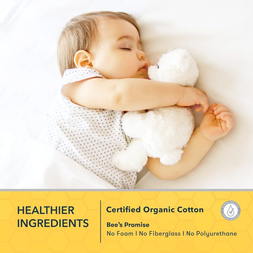 Nature Bee Organics Breathable 2-Stage Mini Crib  Toddler Mattress I 100% Breathable I GreenGuard Gold Certified I 100% Hypoallergenic
