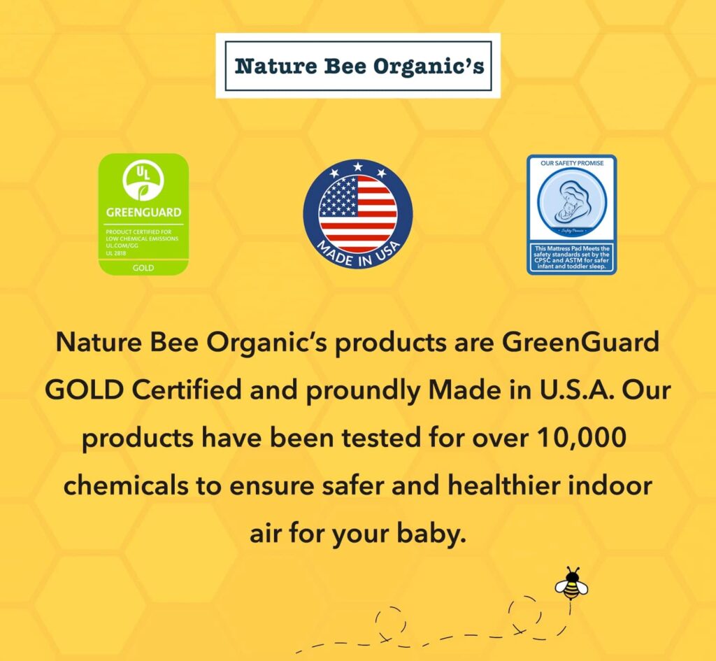 Nature Bee Organics Breathable 2-Stage Mini Crib  Toddler Mattress I 100% Breathable I GreenGuard Gold Certified I 100% Hypoallergenic