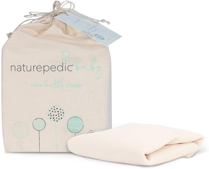 Naturepedic Organic Breathable Crib Mattress Cover, Removable Mattress Pad with Waterproof Layer for Baby and Toddler Bed, Standard Crib Size