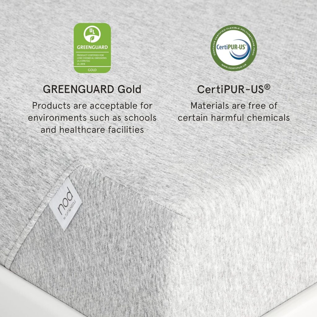 Nod by Tuft  Needle 8-Inch Twin Mattress, Adaptive Foam Bed in a Box, Responsive and Supportive, CertiPUR-US, 100-Night Sleep Trial, 10-Year Limited Warranty,White,Grey