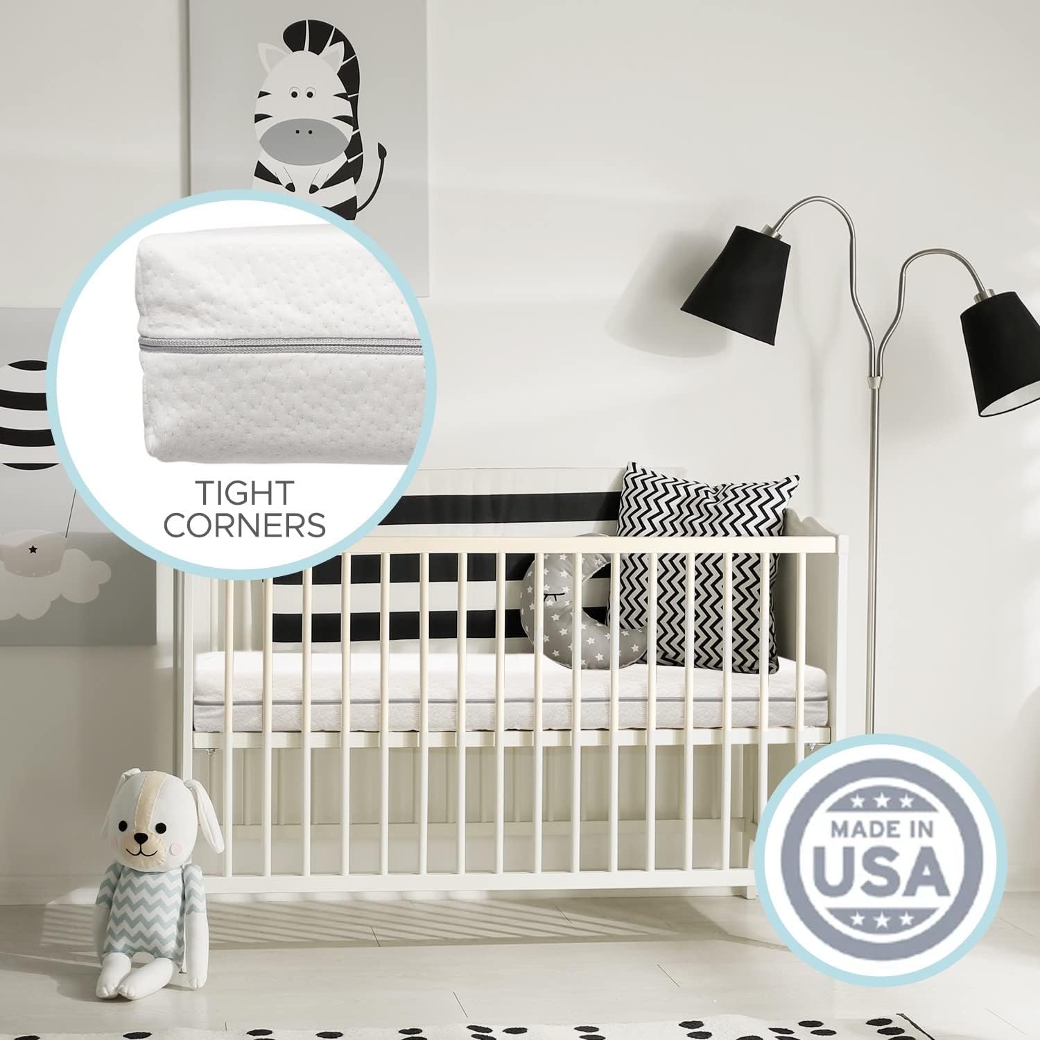 Organic Cotton Dual-Sided Crib Mattress, 2-Stage Premium Memory Foam CertiPUR-US Hypoallergenic Baby Mattress, Firm Support For infant Cooling Gel for Toddler Waterproof Washable Cover NEW ZIPPER 2023