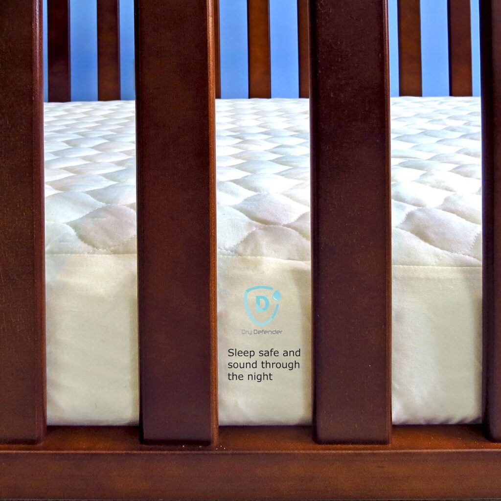 Organic Cotton Waterproof Fitted Crib Pad - Natural Baby Crib Mattress Cover  Protector - Unbleached, Non-Toxic  Hypoallergenic (28 x 52 x 7)