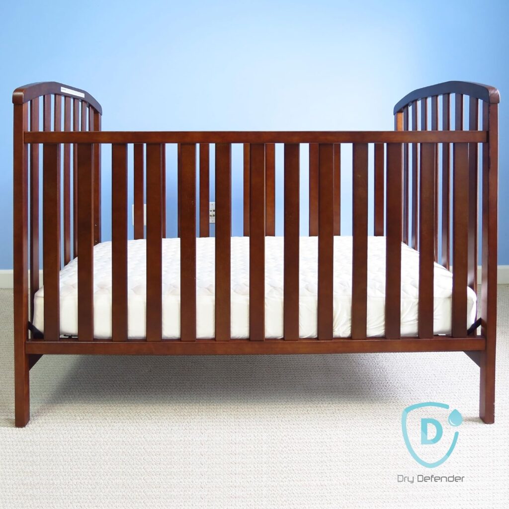 Organic Cotton Waterproof Fitted Crib Pad - Natural Baby Crib Mattress Cover  Protector - Unbleached, Non-Toxic  Hypoallergenic (28 x 52 x 7)