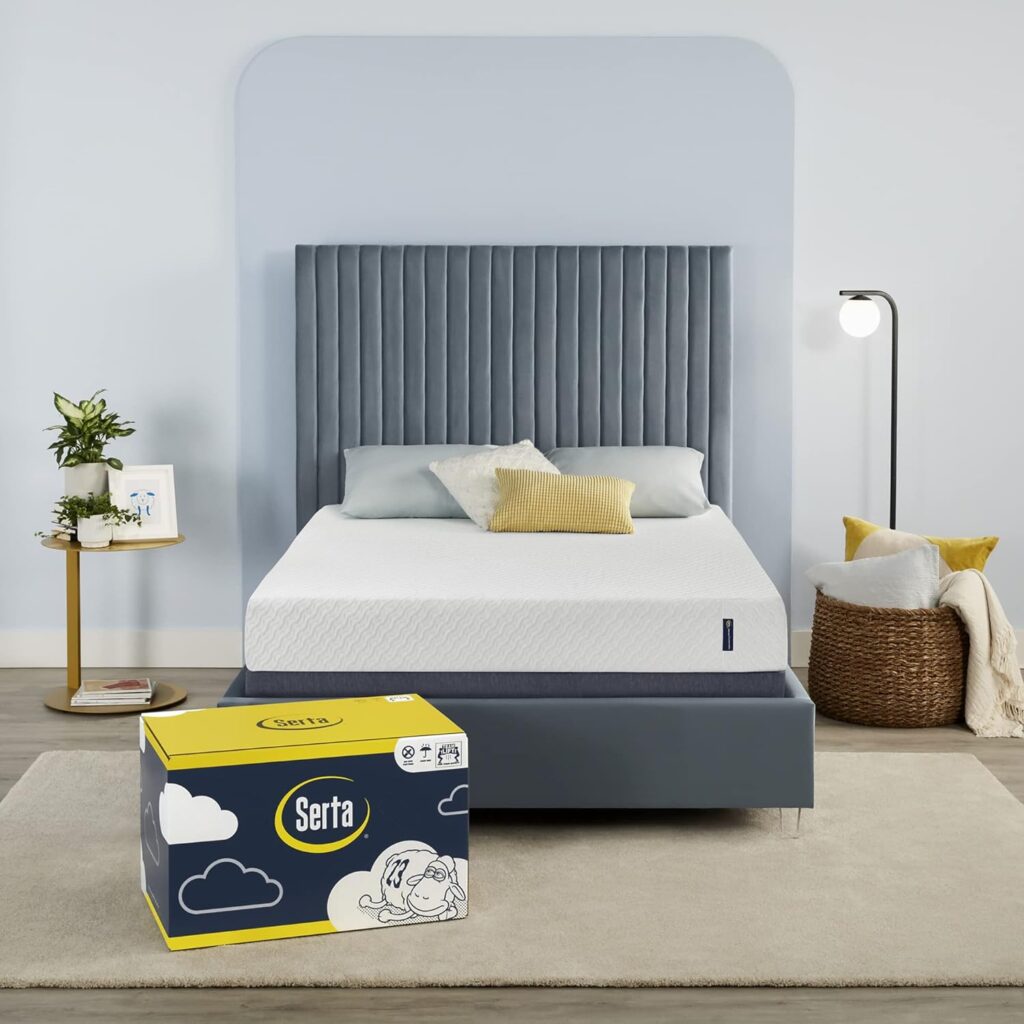 Serta - 8 inch Cooling Gel Memory Foam Mattress, King Size, Medium-Firm, Supportive, CertiPur-US Certified, 100-Night Trial, Sheer Slumber, White