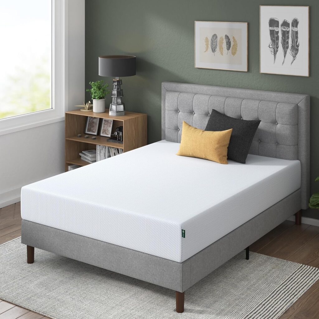 ZINUS 10 Inch Green Tea Cooling Gel Memory Foam Mattress / Cooling Gel Foam / Pressure Relieving / CertiPUR-US Certified / Bed-in-a-Box, Full, White