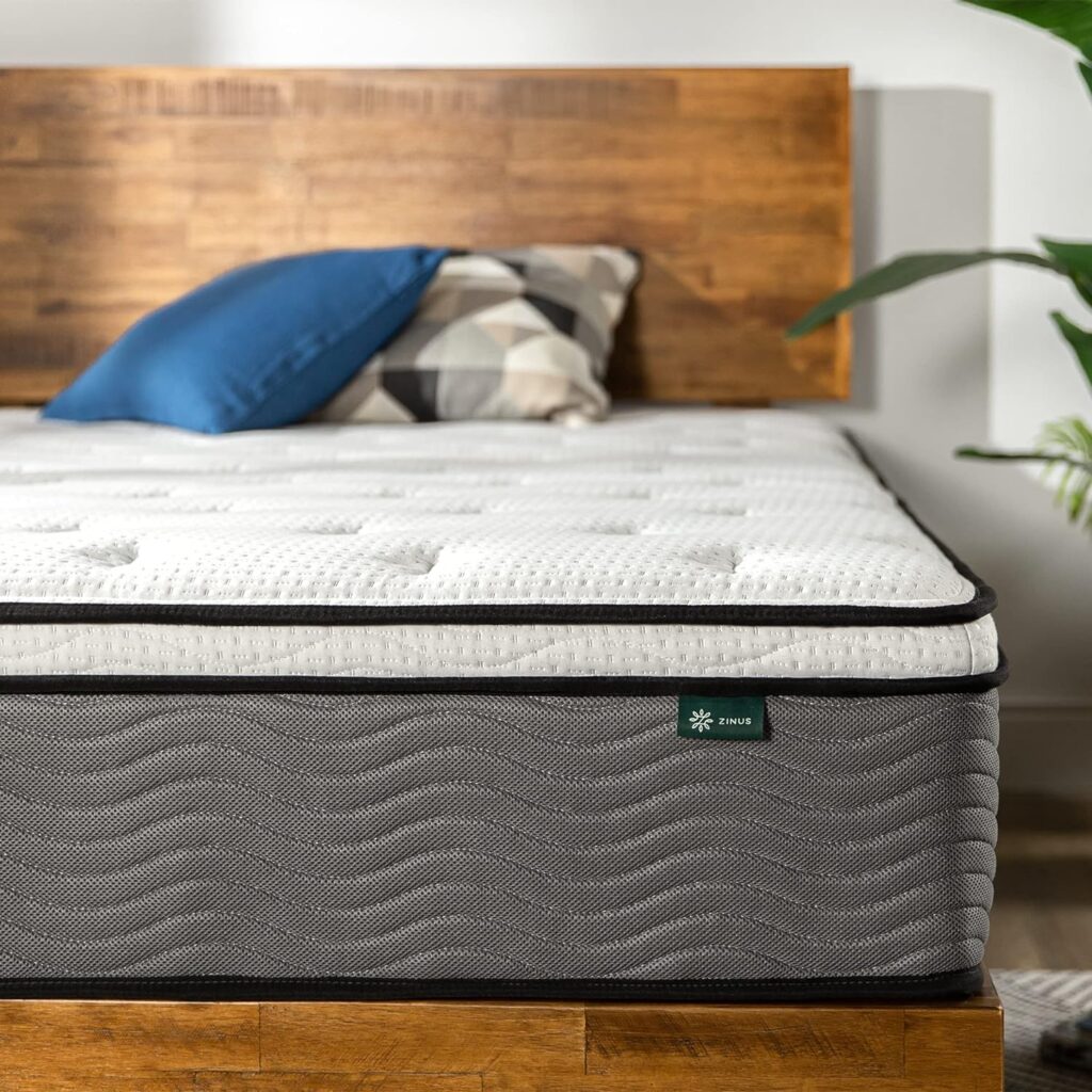 Zinus 12 Inch Support Plus Pocket Spring Hybrid Mattress, Extra Firm Feel, Heavier Coils for Durable Support and Van 16 Inch Metal Platform Bed Frame, Twin