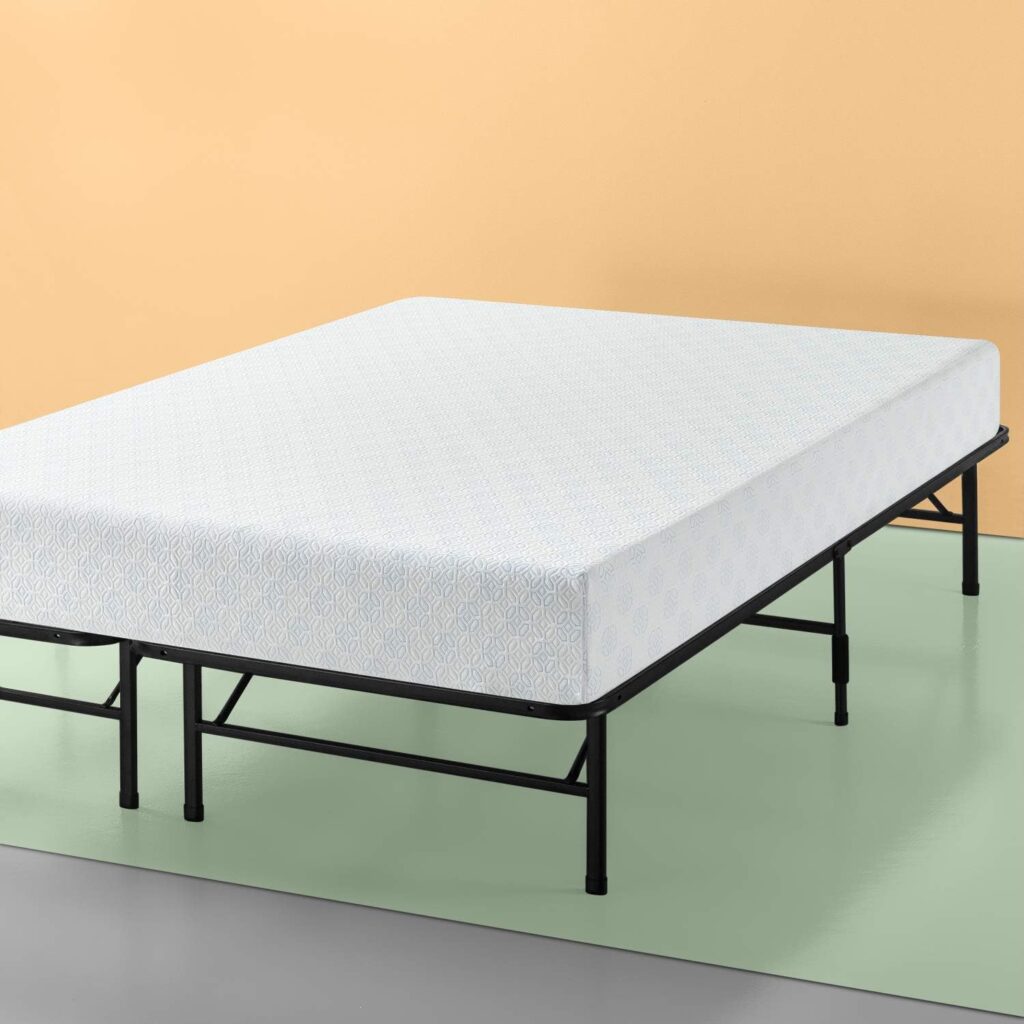 Zinus Set, King 10 Inch Gel-Infused Green Tea Memory Foam Mattress and Shawn SmartBase Platform Bed Frame / Mattress Foundation
