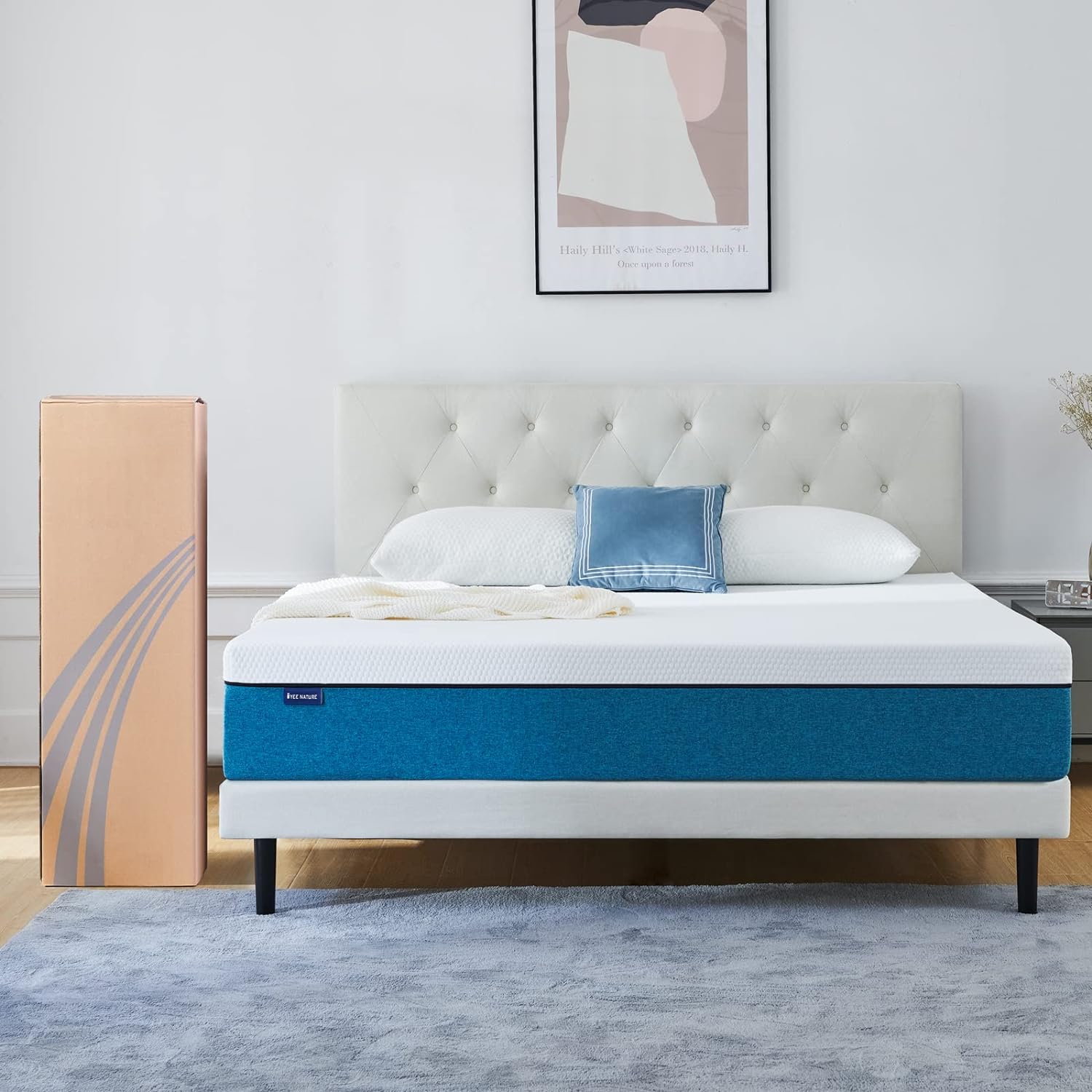 IYEE NATURE Full Mattress, 12 inch Gel Memory Foam Mattress in a Box, Foam Bed Mattress Medium Firm Foam Full Size Mattress 54 * 75 * 12 inch