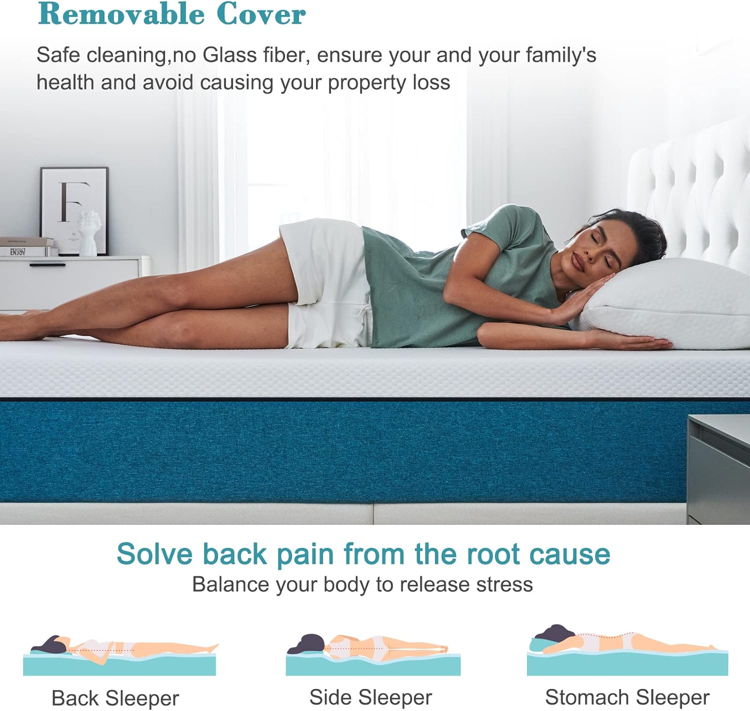 IYEE NATURE Full Mattress, 12 inch Gel Memory Foam Mattress in a Box, Foam Bed Mattress Medium Firm Foam Full Size Mattress 54 * 75 * 12 inch