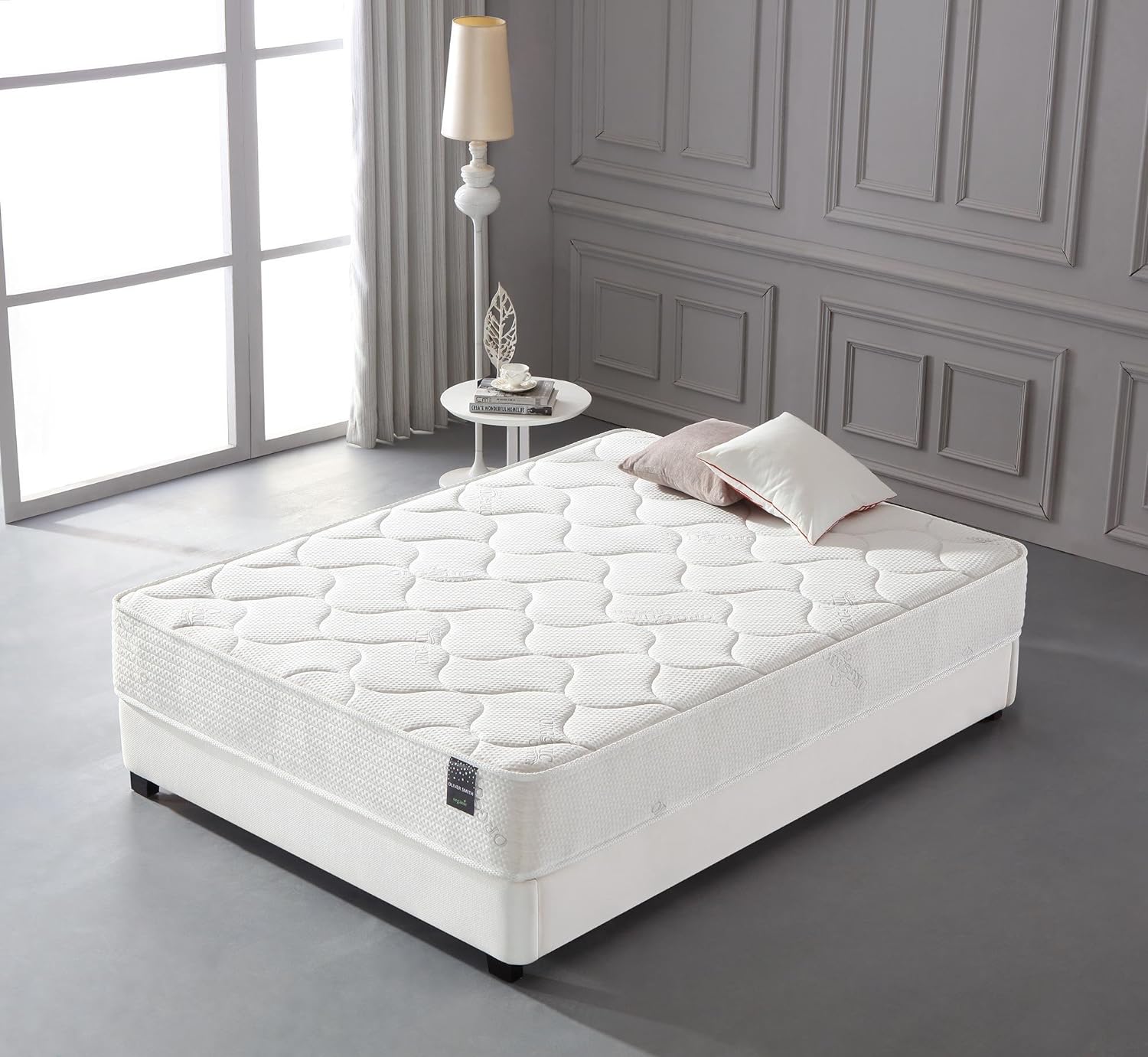 Oliver Smith - Organic Cotton - 10 Inch - Comfort Firm Sleep - Cool Memory Foam  Pocket Spring Mattress - Green Foam Certified