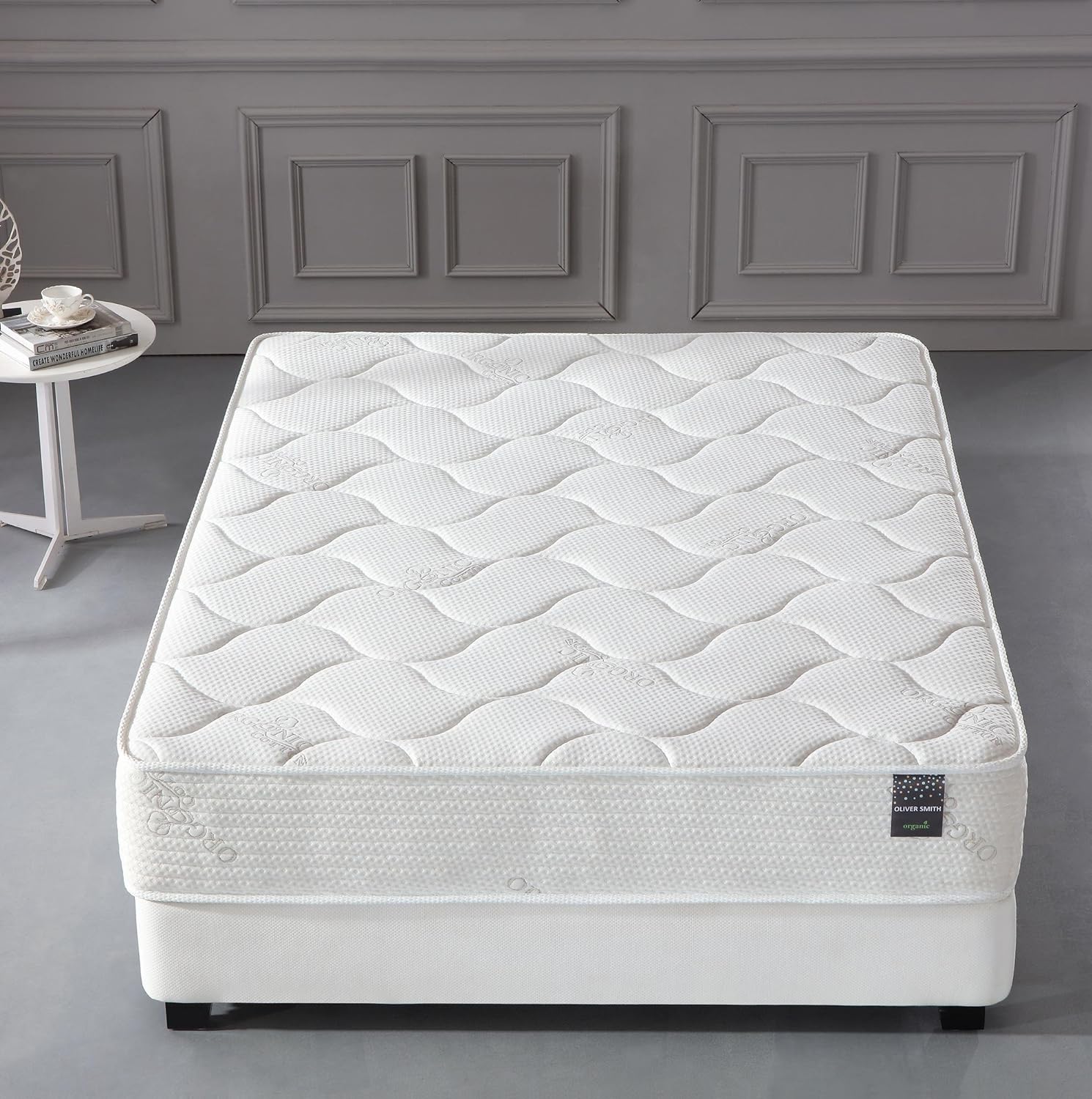 Oliver Smith - Organic Cotton - 10 Inch - Comfort Firm Sleep - Cool Memory Foam  Pocket Spring Mattress - Green Foam Certified