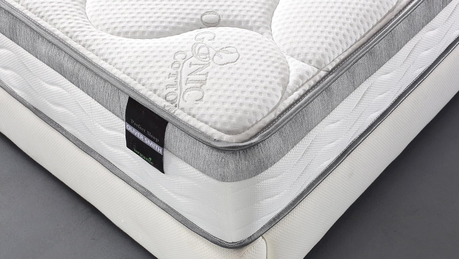 Smith  Oliver Oliver Smith - Organic Cotton - 10 Inch - Perfect Sleep - Comfort Plush Euro Pillow Top - Cool Memory Foam  Pocket Spring Mattress - Green Foam Certified - Queen