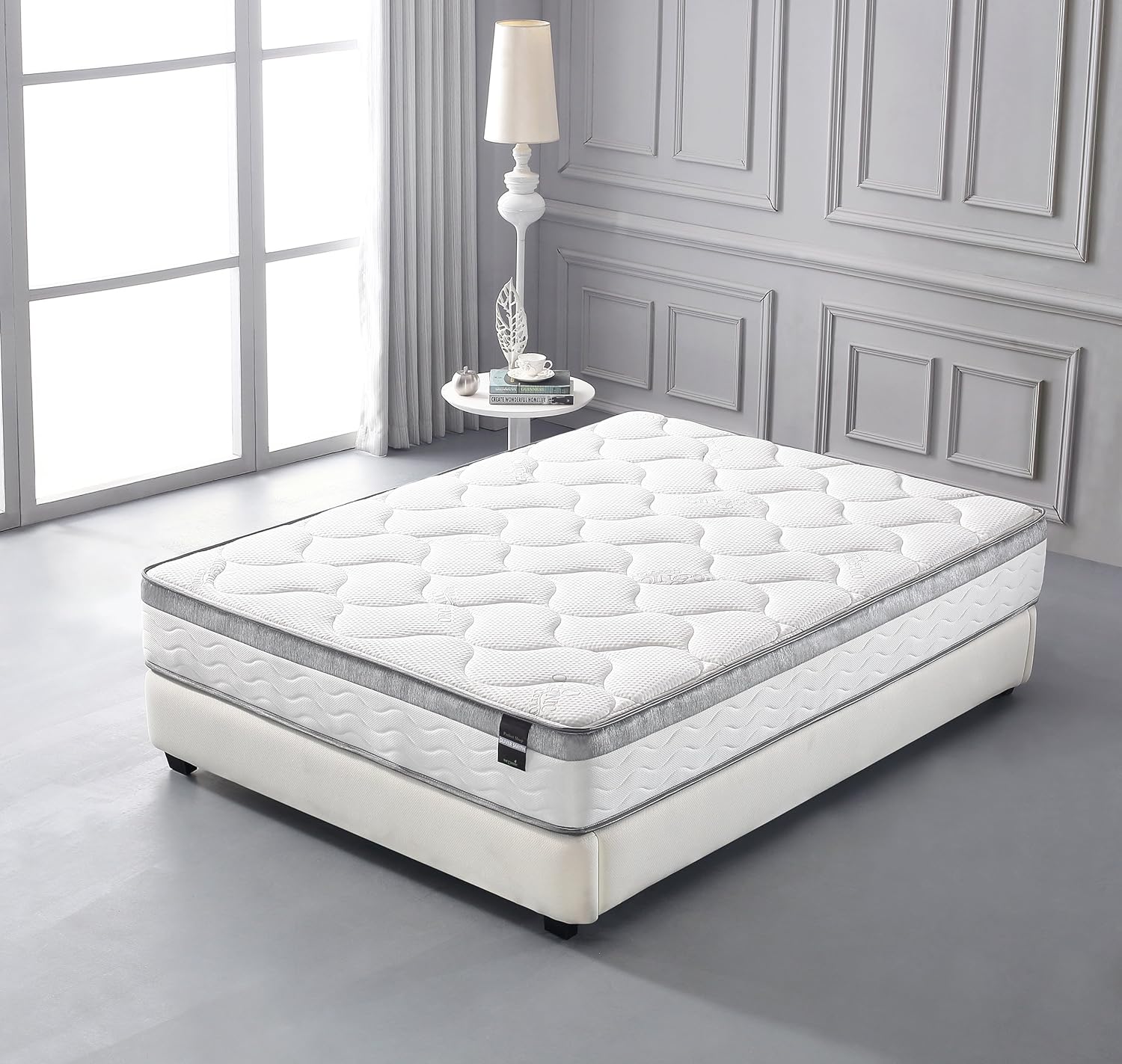 Smith  Oliver Oliver Smith - Organic Cotton - 10 Inch - Perfect Sleep - Comfort Plush Euro Pillow Top - Cool Memory Foam  Pocket Spring Mattress - Green Foam Certified - Queen